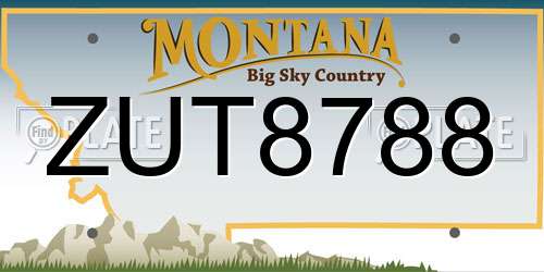 ZUT8788 Montana License Plate