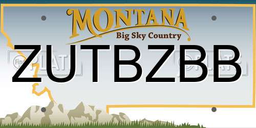 ZUTBZBB Montana License Plate