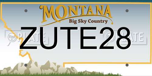 ZUTE28 Montana License Plate