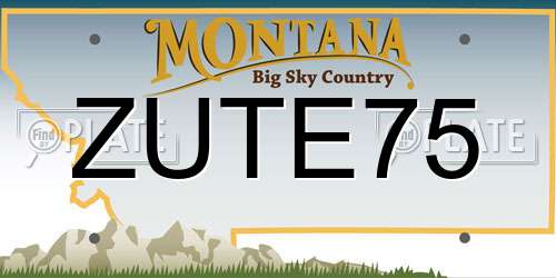 ZUTE75 Montana License Plate