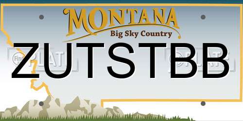 ZUTSTBB Montana License Plate