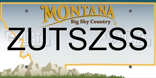 ZUTSZSS Montana License Plate