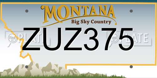 ZUZ375 Montana License Plate