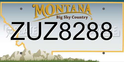 ZUZ8288 Montana License Plate