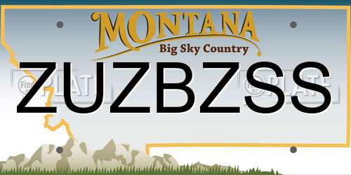 ZUZBZSS Montana License Plate