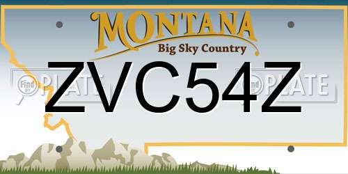 ZVC54Z Montana License Plate