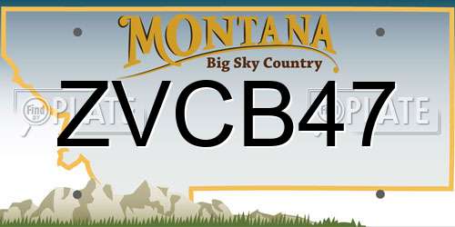 ZVCB47 Montana License Plate