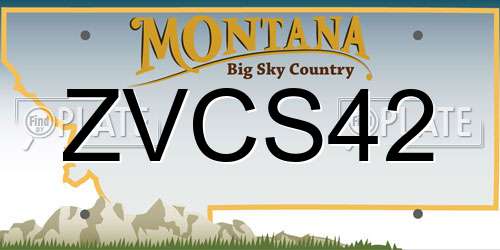 ZVCS42 Montana License Plate