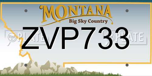 ZVP733 Montana License Plate
