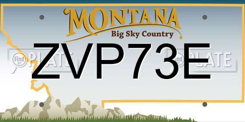 ZVP73E Montana License Plate
