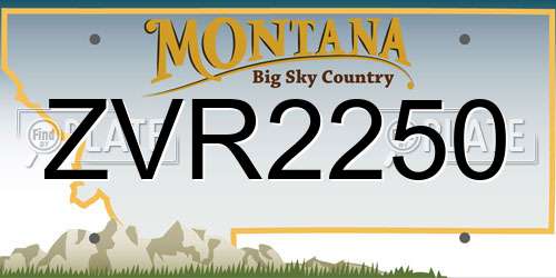 ZVR2250 Montana License Plate