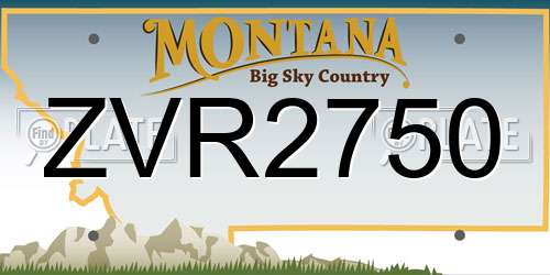 ZVR2750 Montana License Plate
