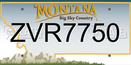 ZVR7750 Montana License Plate