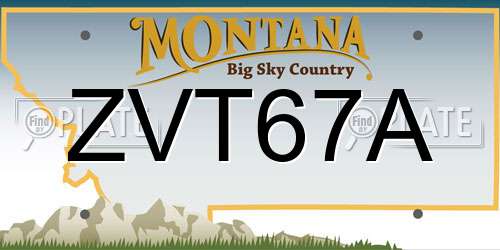 ZVT67A Montana License Plate
