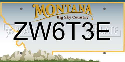 ZW6T3E Montana License Plate