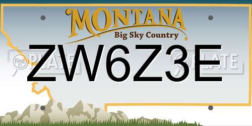 ZW6Z3E Montana License Plate