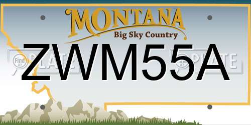 ZWM55A Montana License Plate