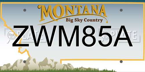 ZWM85A Montana License Plate