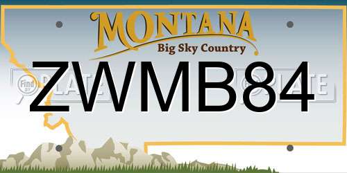 ZWMB84 Montana License Plate
