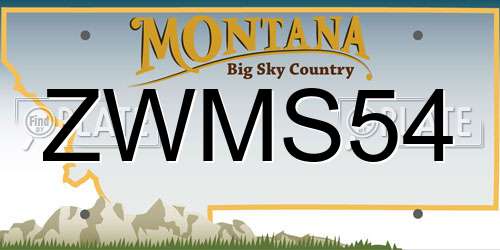 ZWMS54 Montana License Plate