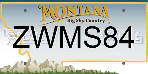 ZWMS84 Montana License Plate