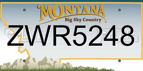 ZWR5248 Montana License Plate