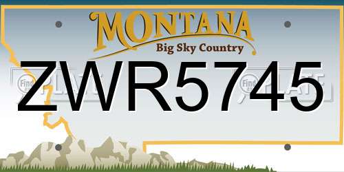 ZWR5745 Montana License Plate
