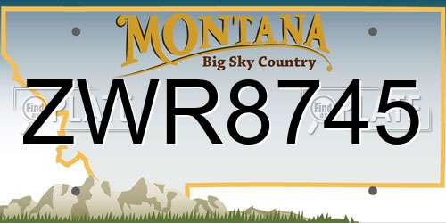 ZWR8745 Montana License Plate