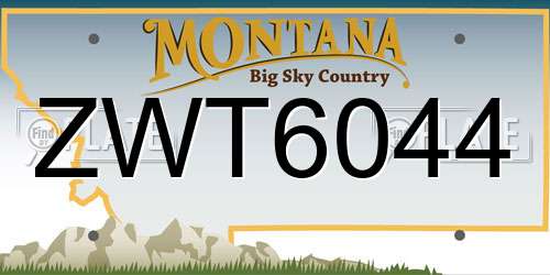 ZWT6044 Montana License Plate
