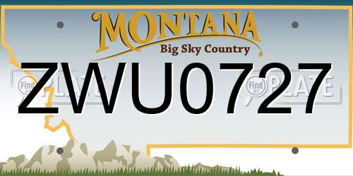 ZWU0727 Montana License Plate