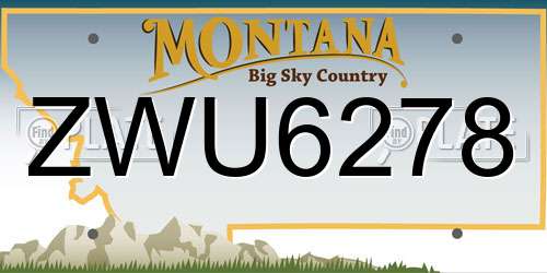 ZWU6278 Montana License Plate