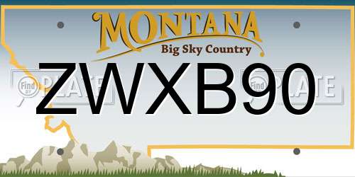 ZWXB90 Montana License Plate