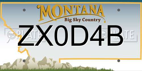 ZX0D4B Montana License Plate