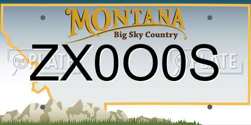 ZX0O0S Montana License Plate
