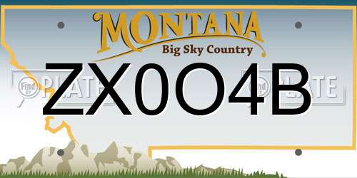 ZX0O4B Montana License Plate
