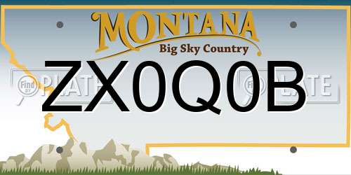 ZX0Q0B Montana License Plate