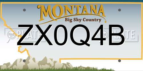 ZX0Q4B Montana License Plate