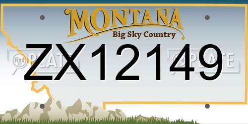 ZX12149 Montana License Plate