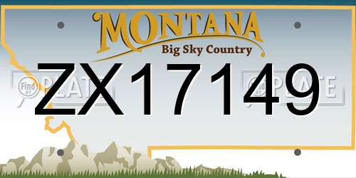 ZX17149 Montana License Plate