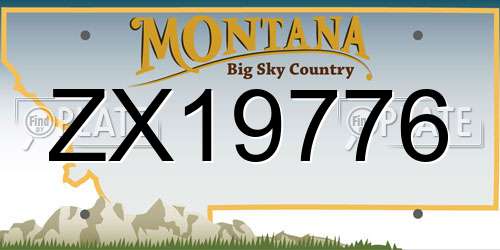ZX19776 Montana License Plate