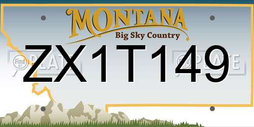 ZX1T149 Montana License Plate