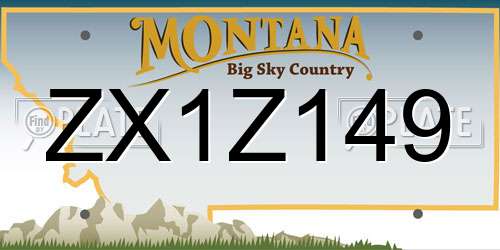 ZX1Z149 Montana License Plate
