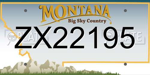 ZX22195 Montana License Plate