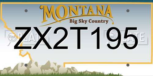 ZX2T195 Montana License Plate