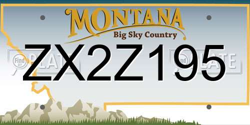 ZX2Z195 Montana License Plate