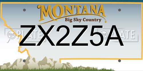 ZX2Z5A Montana License Plate