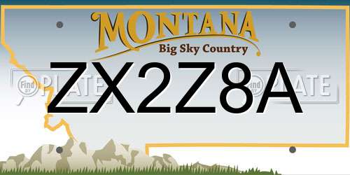 ZX2Z8A Montana License Plate