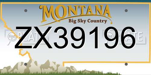ZX39196 Montana License Plate