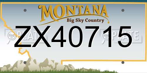 ZX40715 Montana License Plate