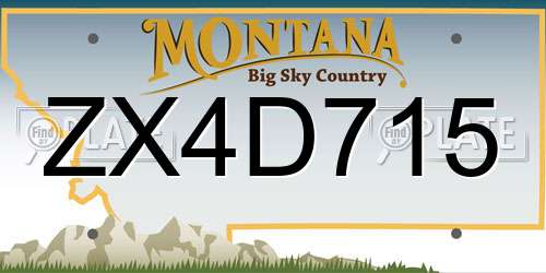 ZX4D715 Montana License Plate